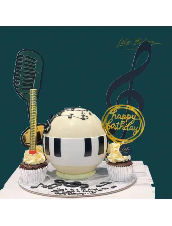 Music and Piano Pinata Cake