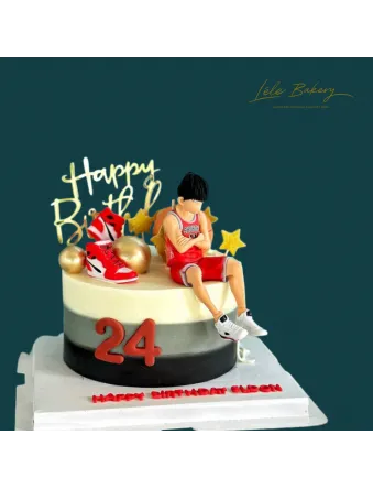 Ombre Black Basketball Player Cake