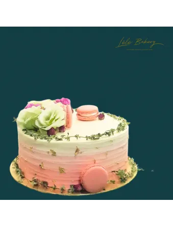 Ombre Pink and Floral Cake