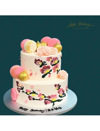 Painted Flowers Longevity Cake