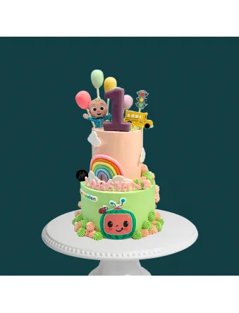 Cocomelon-Themed Birthday Cake