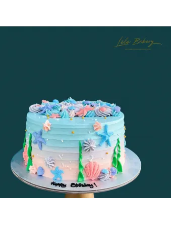 Pastel Ombre Underwater Cake