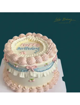 Pastel Pink and Blue Vintage Cake
