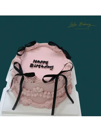 Pink Vintage with Black Lace Cake