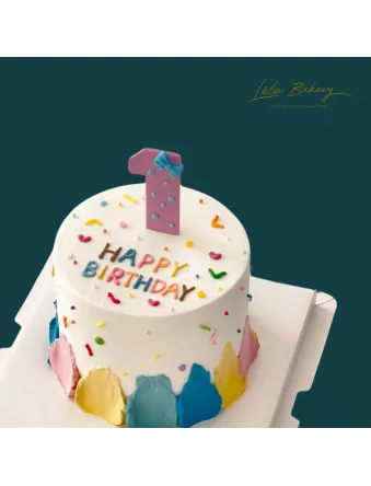 Rainbow 1st Birthday Cake