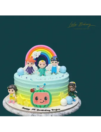 Rainbow Cocomelon and Friends Cake