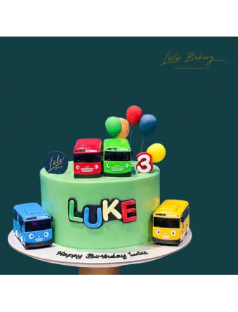 Tayo Bus Minimalist Cake