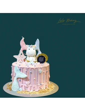 Unicorn Mermaid Drippy Cake