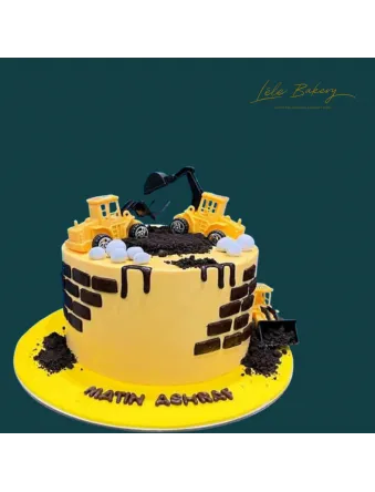 Yellow Excavator Cake