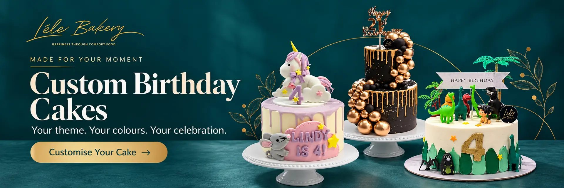 Custom birthday cakes in Singapore by LÉLE Bakery