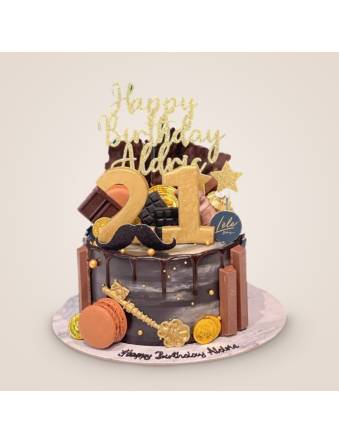 Black and Gold 21st Birthday Cake