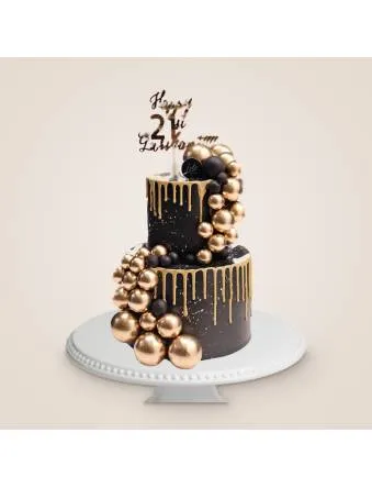 Black and Gold Elegance Cake