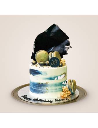 Mini Navy and Gold Cake
