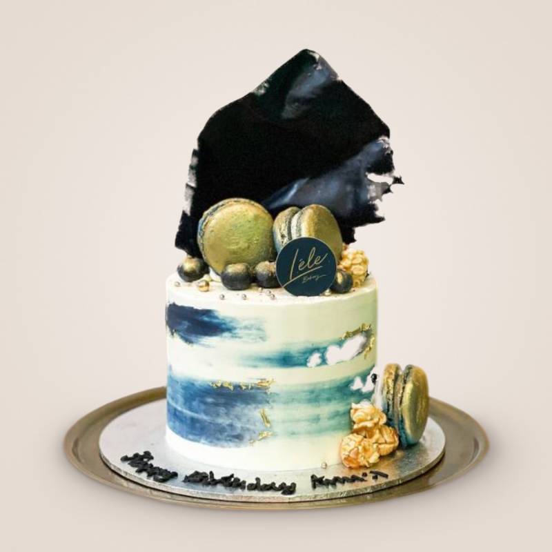 Mini Navy and Gold Cake