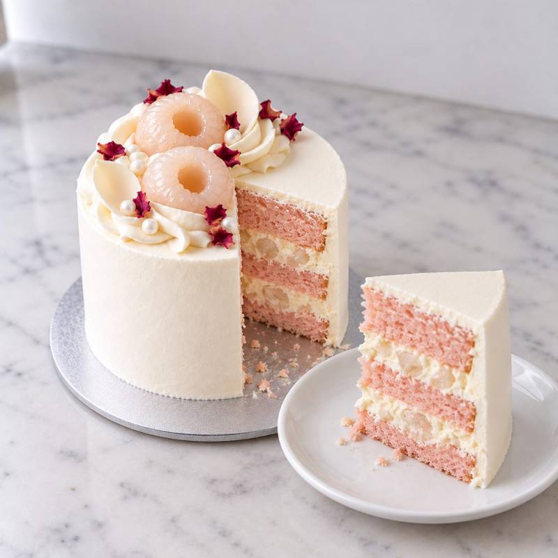 Mini Rose Lychee Cake