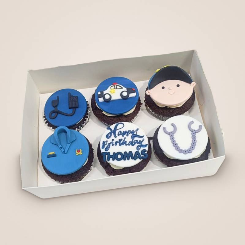 Police-Themed Cupcakes, Kids' Birthday Party Cupcakes | 6 or 12 pcs