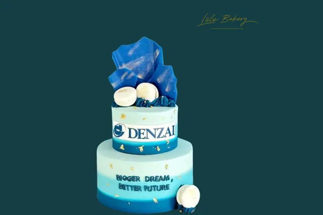 LÉLE Bakery customised two-tier corporate cake