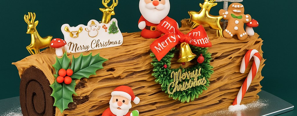 LÉLE Chocolate Mint Christmas Log Cake